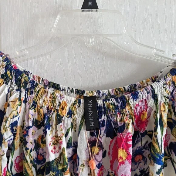 MINKPINK NWT Off the Shoulder Smells Like Summer Floral Dress Sz M - Picture 4 of 8